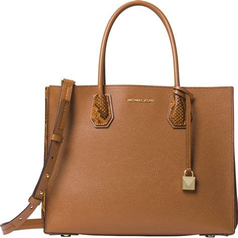 michael kors purse lg accordion conv tote brn|Michael Kors mercer tote.